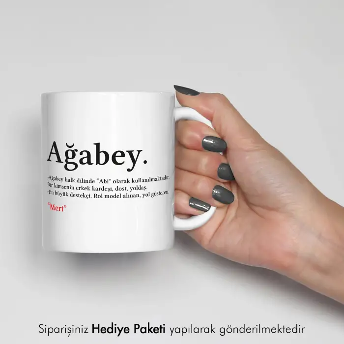 Ağabey Yazılı Hediye Kupa Bardak
