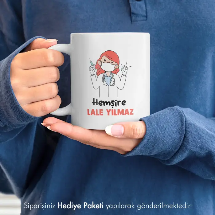 Hemşireye Özel İsimli Hediye Kupa
