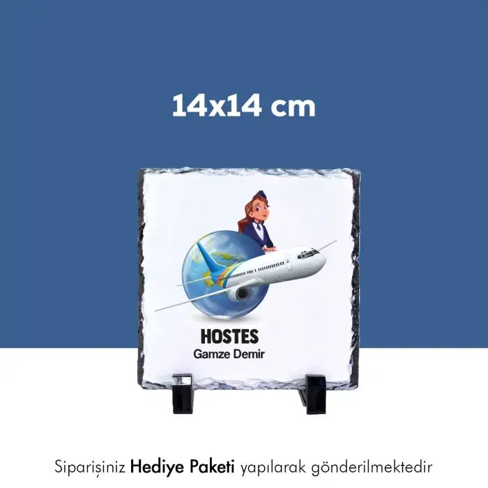 Hostese Özel İsim Baskılı Doğal Taş