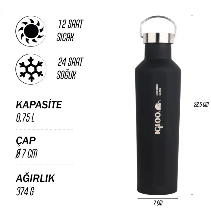 Igloo Pentagon Termos 750ml-SİYAH