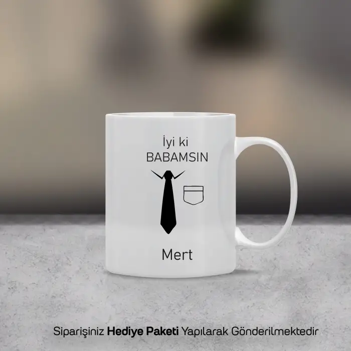 İyi Ki Babamsın Yazılı Kişiye Özel Kupa Bardak