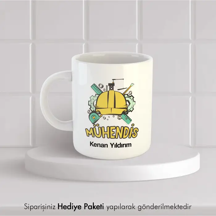Mühendise Özel İsimli Hediye Kupa