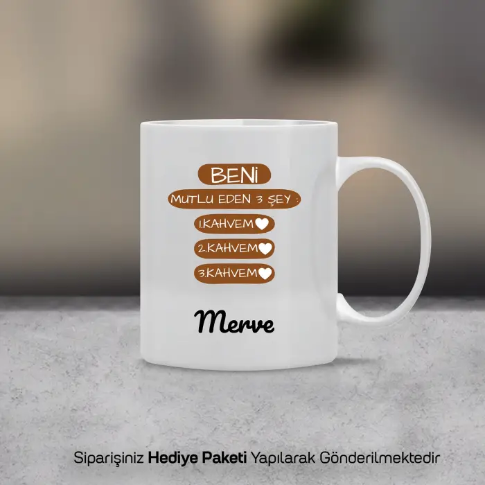 Kahve Bağımlısı Temalı Kişiye Özel Kupa Bardak