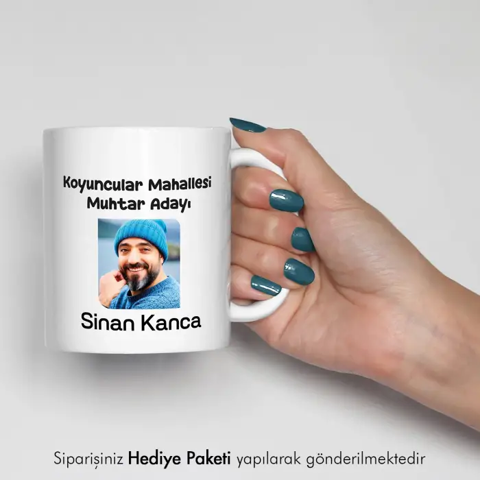 Muhtar Adaylarına Özel Fotoğraf ve İsimli Kupa Bardak