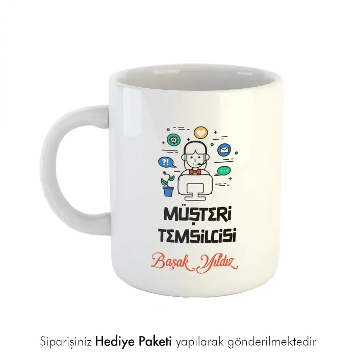 Müşteri Temsilcisine Özel İsimli Hediye Kupa