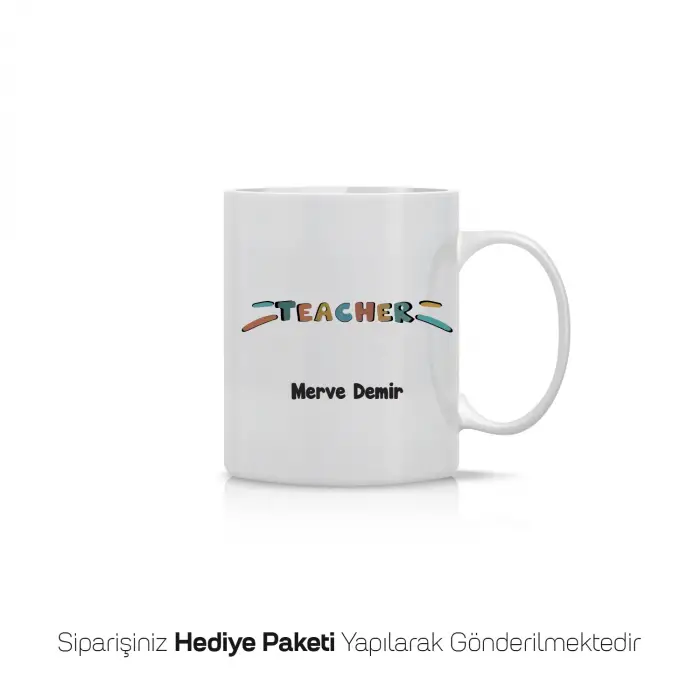 Öğretmenler Günü Teacher Yazılı Kişiye Özel Kupa Bardak