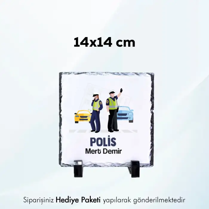 Polise Özel İsim Baskılı Doğal Taş