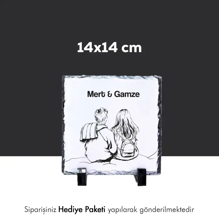 Sevgiliye Özel İsim Baskılı Doğal Taş