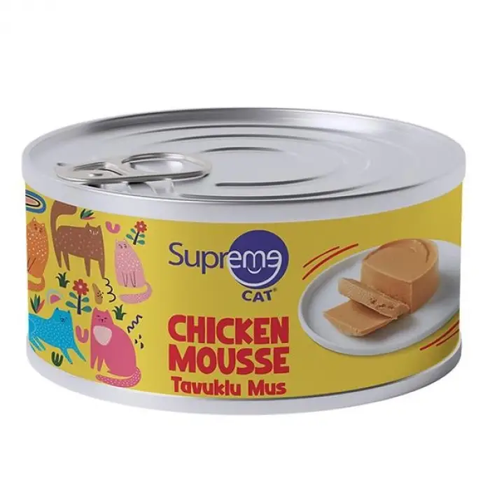 Supreme Cat Tavuklu Püre Yetişkin Konserve Kedi Maması 85gr 24lü