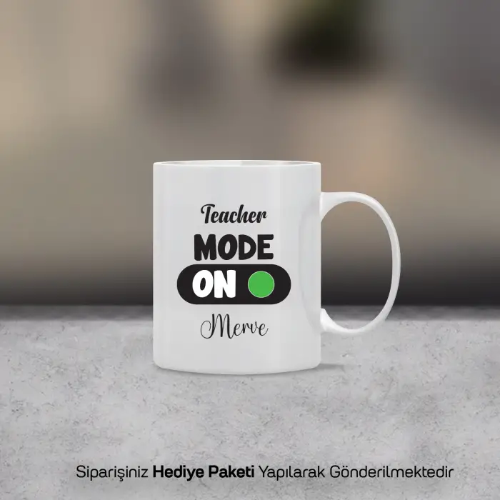 Teacher Mode Temalı İsimli Kupa Bardak