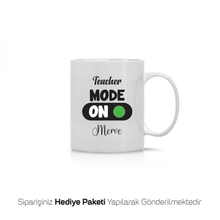 Teacher Mode Temalı İsimli Kupa Bardak