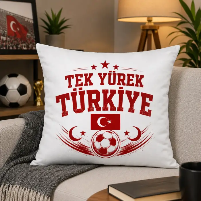 Tek Yürek Türkiye Taraftar Yastığı