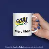 Goal Slogan Baskılı Kişiye Özel İsimli Kupa Bardak