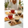 120 ml 4’lü 8 Parça Çift Cidarlı Bardak ve Bambu Tabaklı Espresso Fincan Takımı