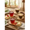 120 ml 4’lü 8 Parça Çift Cidarlı Bardak ve Bambu Tabaklı Espresso Fincan Takımı
