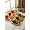 150 ml 6’lı 12 Parça Bambu Tabaklı Borosilikat Cam Kulplu Çay ve Kahve Fincan Takımı