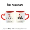 2Li Aşk Yazılı Kişiye Özel İsimli Kalpli Kupa Bardak