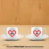 2Li Beyaz İsimli Romantik Hediyelik Fincan Seti