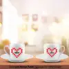 2Li Beyaz İsimli Romantik Hediyelik Fincan Seti