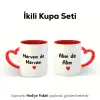 2’Li Kişiye Özel İsimli Kalpli Kupa Bardak