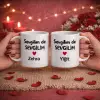 2’Li Kupa Sevgilim de Sevgilim Kişiye Özel İsimli Kupa