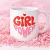 Girl Power – Pembe Kalp Tasarımlı Kupa