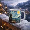 Yıldızlı Gece Kedisi Tasarım Kupa