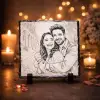 Kişiye Özel Line Art Kare Doğal Taş