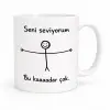 Seni Bu Kadar Seviyorum Tasarımlı Kupa