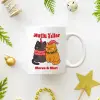 Çiftlere Özel İsimli Noel Kedileri Kupası