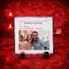 Dünyanın En Sevimli Çifti İsimli ve Fotoğraf Baskılı Doğal Taş 15X15 cm