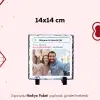 Dünyanın En Sevimli Çifti İsimli ve Fotoğraf Baskılı Doğal Taş 15X15 cm