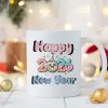 Happy New Year 2026 Desenli Yılbaşı Hediyesi Kupa Bardak