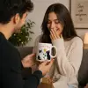 İsme Özel Romantik Kedi Çift Kupası