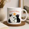 İsme Özel Romantik Kedi Çift Kupası
