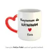 Kaynanam Da Kaynanam Kişiye Özel İsimli Kırmızı Kalpli Kupa Bardak