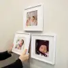 Kişiye Özel 3Lü Fotoğraf Baskılı Beyaz Renk Yapışkanlı Paspartulu Çerçeve