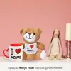 Sevgiliye Özel İsim Baskılı Hediye Peluş Ayıcık Kupa Seti