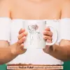 Line Art Çiçekli Kadın Tasarımlı Kahve Kupası