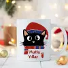 Noel Şapkalı Kedi Kupası