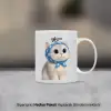 Papatya Desenli Kedi Temalı İsimli Kupa