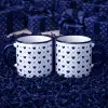 Romantik Lacivert Desenli Enamel Kupa Seti