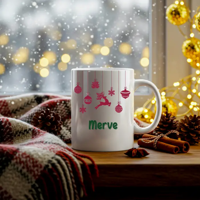 Kişiye Özel Noel Geyiği Kupası