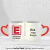 Eczacılara Özel Hediye İsimli Kırmızı Kulplu Kupa Bardak