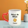 Ablam Da Ablam Kişiye Özel İsimli Kırmızı Kalpli Kupa Bardak