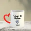Halam Da Halam Kişiye Özel İsimli Kalpli Kupa Bardak