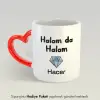 Halam Da Halam Kişiye Özel İsimli Kalpli Kupa Bardak