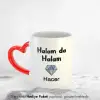 Halam Da Halam Kişiye Özel İsimli Kalpli Kupa Bardak