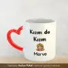 Kızım Da Kızım Kişiye Özel İsimli Kalpli Kupa Bardak