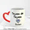 Teyzem De Teyzem Kişiye Özel İsimli Kırmız Kalpli Kupa Bardak